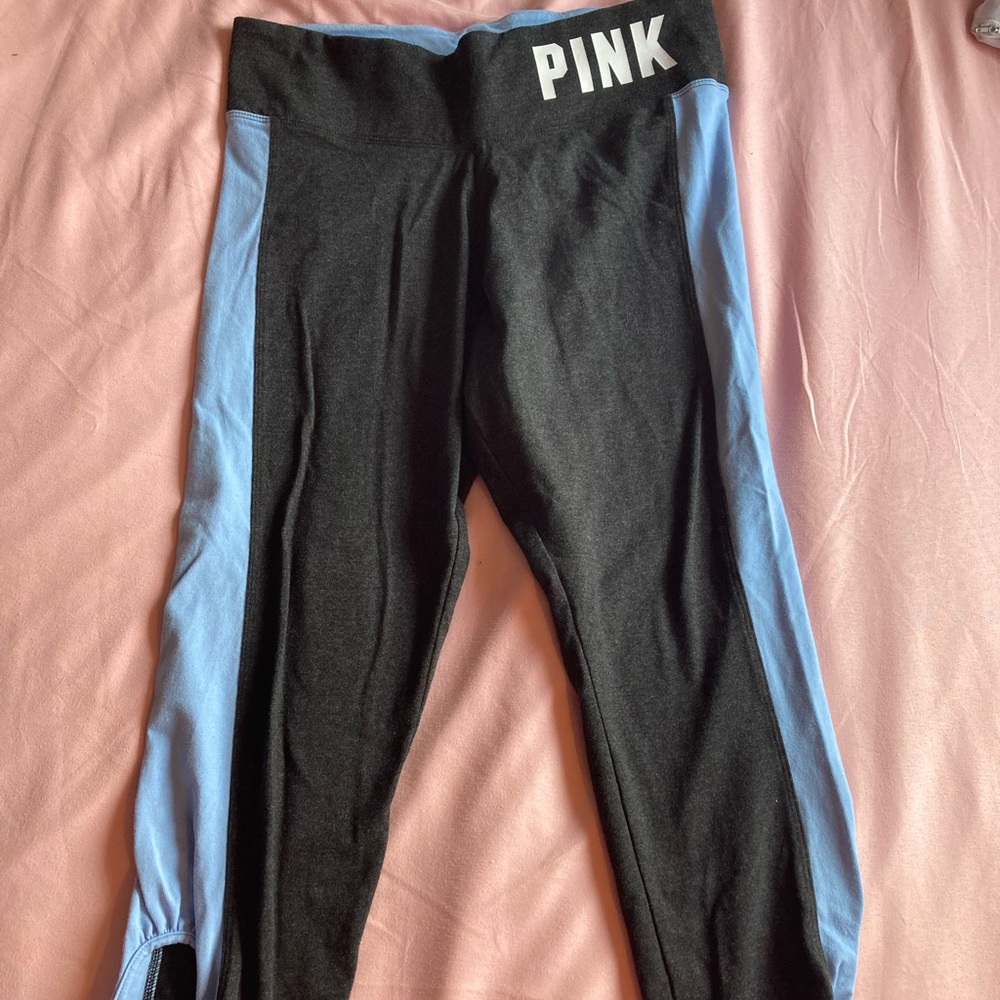 Vs pink cotton gray and blue leggings size M
